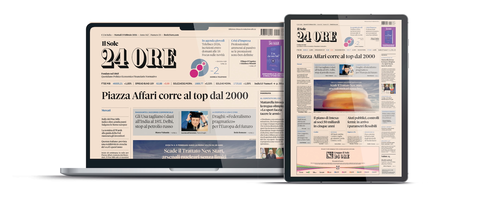 Il sole 24 ore conferma la crescita dei lettori: +2,4% nella seconda rilevazione Audicom Print 2026
